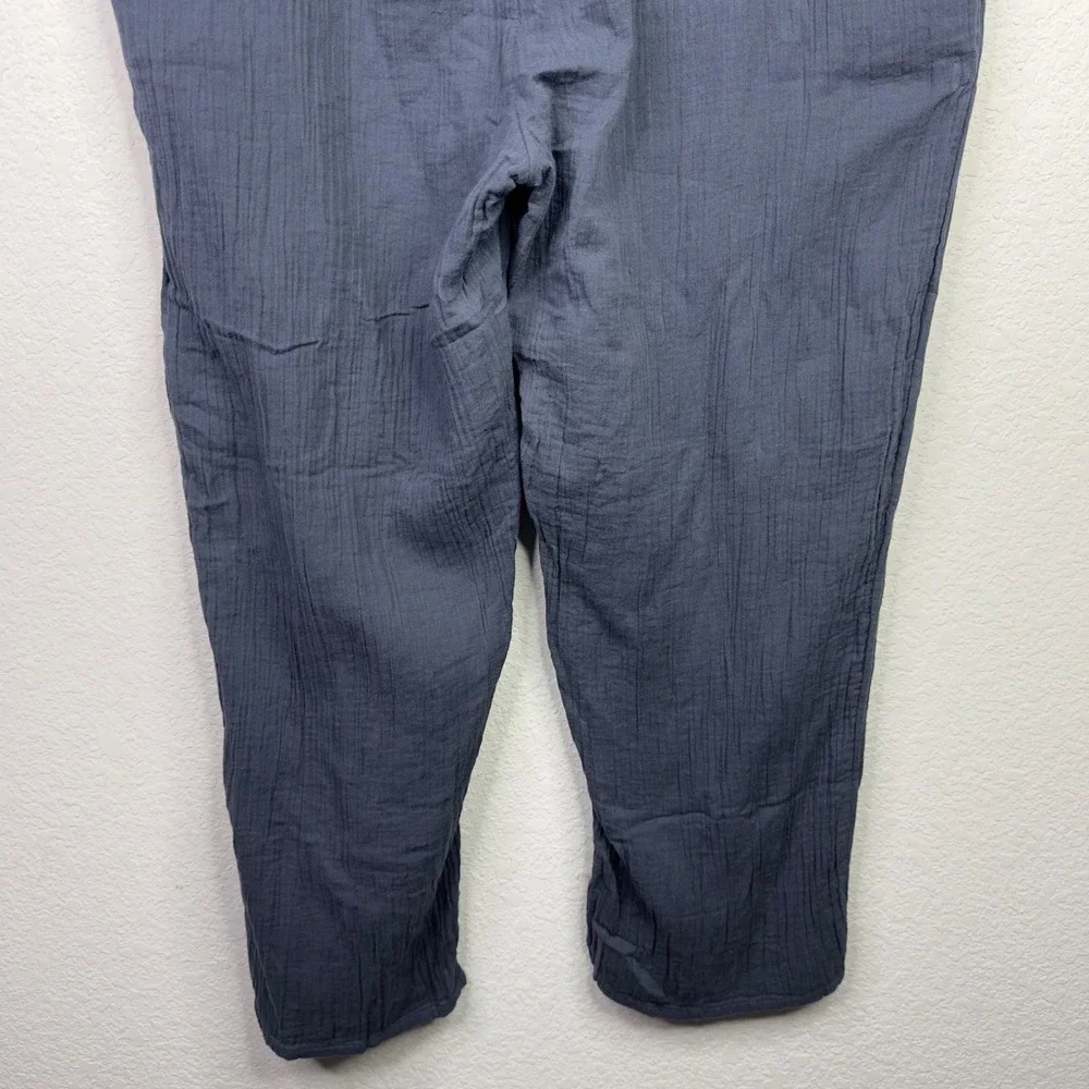 Quince Pants Womens XL Blue Indigo Organic Gauze Straight Leg Minimalist Coastal